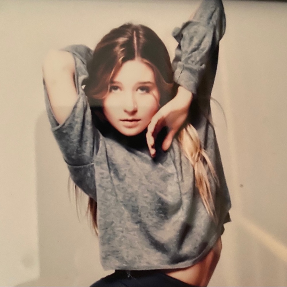 Grey cropped sweater from Nordstrom